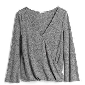 En Creme "Tatia" Cross Front Knit Top M/L